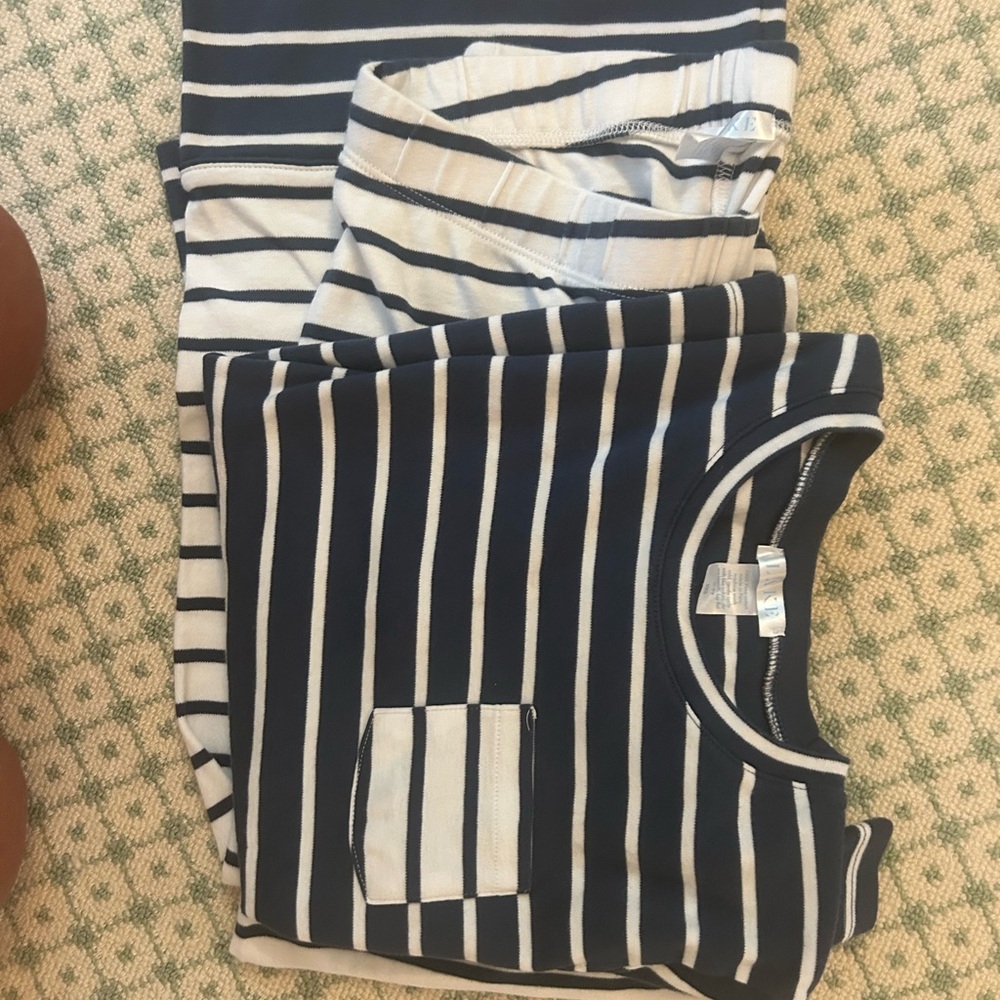 Striped Navy and White Pajama Set